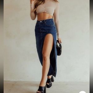 Miss Lola katani denim skirt